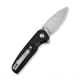 CIVIVI Mini Shakan Flipper &amp; Thumb Stud &amp; Button Lock Knife Ripple Patterned Black Aluminum Handle 2.48inch Satin Finished Nitro-v Blade