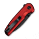 CIVIVI Mini Shakan Flipper &amp; Thumb Stud &amp; Button Lock Knife Ripple Patterned Red Aluminum Handle 2.48inch Black Stonewashed Nitro-v Blade