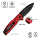 CIVIVI Mini Shakan Flipper &amp; Thumb Stud &amp; Button Lock Knife Ripple Patterned Red Aluminum Handle 2.48inch Black Stonewashed Nitro-v Blade