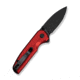 CIVIVI Mini Shakan Flipper &amp; Thumb Stud &amp; Button Lock Knife Ripple Patterned Red Aluminum Handle 2.48inch Black Stonewashed Nitro-v Blade