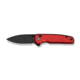 CIVIVI Mini Shakan Flipper &amp; Thumb Stud &amp; Button Lock Knife Ripple Patterned Red Aluminum Handle 2.48inch Black Stonewashed Nitro-v Blade