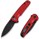 CIVIVI Mini Shakan Flipper &amp; Thumb Stud &amp; Button Lock Knife Ripple Patterned Red Aluminum Handle 2.48inch Black Stonewashed Nitro-v Blade