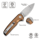 CIVIVI Mini Shakan Flipper &amp; Thumb Stud &amp; Button Lock Knife Ripple Patterned Coyote Brown Aluminum Handle 2.48inch Satin Finished Nitro-v Blade