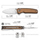CIVIVI Mini Shakan Flipper &amp; Thumb Stud &amp; Button Lock Knife Ripple Patterned Coyote Brown Aluminum Handle 2.48inch Satin Finished Nitro-v Blade