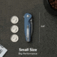 CIVIVI Mini Shakan Flipper &amp; Thumb Stud &amp; Button Lock Knife Ripple Patterned Blue Aluminum Handle 2.48inch Damascus Blade