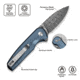 CIVIVI Mini Shakan Flipper &amp; Thumb Stud &amp; Button Lock Knife Ripple Patterned Blue Aluminum Handle 2.48inch Damascus Blade