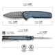 CIVIVI Mini Shakan Flipper &amp; Thumb Stud &amp; Button Lock Knife Ripple Patterned Blue Aluminum Handle 2.48inch Damascus Blade