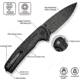 CIVIVI Sentinel Strike Ii Flipper &amp; Thumb Stud &amp; Button Lock Knife Black Aluminum Handle With Black Frn Integral Spacer