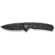 CIVIVI Sentinel Strike Ii Flipper &amp; Thumb Stud &amp; Button Lock Knife Black Aluminum Handle With Black Frn Integral Spacer