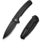 CIVIVI Sentinel Strike II Folding Knife, 3.7in, Nitro-V Steel, Drop Point Blade, Black Aluminum Handle, C22025D-1