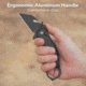 CIVIVI Amaroq Flipper &amp; Thumb Stud &amp; Button Lock Knife Black Aluminum Handle 2.11inch Black Stonewashed Nitro-v Blade