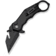 CIVIVI Amaroq Flipper &amp; Thumb Stud &amp; Button Lock Knife Black Aluminum Handle 2.11inch Black Stonewashed Nitro-v Blade