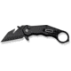 CIVIVI Amaroq Flipper &amp; Thumb Stud &amp; Button Lock Knife Black Aluminum Handle 2.11inch Black Stonewashed Nitro-v Blade