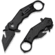 CIVIVI Amaroq Flipper &amp; Thumb Stud &amp; Button Lock Knife Black Aluminum Handle 2.11inch Black Stonewashed Nitro-v Blade
