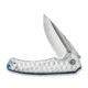 CIVIVI Voidflare Flipper Knife Greyish White Resin Handle With Scale Pattern 2.92inch Satin Finished 14c28n Blade