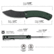 CIVIVI Outlaw Muk Flipper &amp; Button Lock Knife Teal Green G10 Handle 3.47inch Black Stonewashed 14c28n Blade