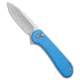 Civivi CIVIVI Elementum II Button Lock Knife Diamond Patterned Blue Al 3" Satin, Blue, Nitro-V, adult, BHQ-210534