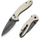 CIVIVI Faeger Assisted Opening Folding Knife, 2.98in, Damascus, Drop Point, G10 Ivory Handle, Black, C24031-DS1