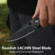 CIVIVI Faeger Assisted Opening Folding Knife, 2.98in, Damascus, Drop Point, G10 OD Green Handle, Black, C24031-2