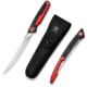 CIVIVI Shawka Fillet Folding Knife, 5.81in, 14C28N, Fillet, Aluminum Black/Red Handle, C22029B1