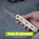 CIVIVI Navo Flipper Knife Ivory G10 Handle 3.25inch Damascus Blade