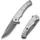 CIVIVI Voidflare Folding Knife, 2.92 in, Damascus, Drop Point Blade, Silver G10/Aluminum Foil Handle, C24040-DS1