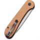 CIVIVI Elementum Folding Knife, 3.47in, Carbon Steel, Micarta Handle, Brown/Gray, C2103D