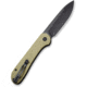 CIVIVI Elementum Folding Knife, 3.47in, Carbon Steel, Micarta Handle, Olive/Black, C2103B