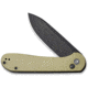 CIVIVI Elementum Folding Knife, 3.47in, Carbon Steel, Micarta Handle, Olive/Black, C2103B