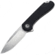 CIVIVI Elementum Linerlock Black Folding Knife, 3 satin finish D2 tool steel blade, Black G10 handle, C907A