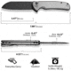 CIVIVI Chevalier Folding Knife, 3.4in, Carbon Steel, Sheepsfoot Blade, Aluminum Gray Handle, C20022B3