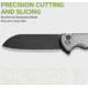 CIVIVI Chevalier Folding Knife, 3.4in, Carbon Steel, Sheepsfoot Blade, Aluminum Gray Handle, C20022B3