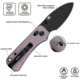 Civivi Knives Baby Banter 2 2.34: Folding Drop Point Plain Black Stonewashed Nitro-V Steel Blade, Purple Textured Aluminum Handle,C23074-2