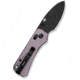 Civivi Knives Baby Banter 2 2.34: Folding Drop Point Plain Black Stonewashed Nitro-V Steel Blade, Purple Textured Aluminum Handle,C23074-2