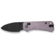 Civivi Knives Baby Banter 2 2.34: Folding Drop Point Plain Black Stonewashed Nitro-V Steel Blade, Purple Textured Aluminum Handle,C23074-2