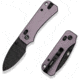 Civivi Knives Baby Banter 2 2.34: Folding Drop Point Plain Black Stonewashed Nitro-V Steel Blade, Purple Textured Aluminum Handle,C23074-2