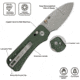 Civivi Knives Baby Banter 2 2.34 Folding Drop Point Plain Gray Stonewashed Nitro-V Steel Blade, Green Textured Canvas Micarta Handle,C23074-3