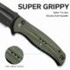 Civivi Knives Incindie 3.48 Folding Spear Point Plain Black Stonewashed 14C28N Steel Blade, OD Green Textured G10 Handle,C23053-2