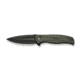 Civivi Knives Incindie 3.48 Folding Spear Point Plain Black Stonewashed 14C28N Steel Blade, OD Green Textured G10 Handle,C23053-2