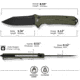 Civivi Knives Neurohaptic EDC 3.74 Folding Clip Point Plain Black Stonewashed Nitro-V Steel Blade, OD Green Textured G10 Handle,C23080-3