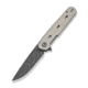 Navo Flipper Knife Ivory G10 Handle (3.25" Damascus Blade)