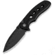 CIVIVI Triptych Flipper &amp; Thumb Stud &amp; Button Lock Knife Black G10 Handle 2.97inch Black Stonewashed 14c28n Blade - C23085B-1