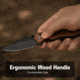 CIVIVI Triptych Flipper &amp; Thumb Stud &amp; Button Lock Knife Guibourtia Wood Handle 2.97inch Black Stonewashed 14c28n Blade - C23085B-3
