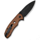 CIVIVI Triptych Flipper &amp; Thumb Stud &amp; Button Lock Knife Guibourtia Wood Handle 2.97inch Black Stonewashed 14c28n Blade - C23085B-3