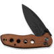 CIVIVI Triptych Flipper &amp; Thumb Stud &amp; Button Lock Knife Guibourtia Wood Handle 2.97inch Black Stonewashed 14c28n Blade - C23085B-3