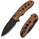 CIVIVI Triptych Flipper &amp; Thumb Stud &amp; Button Lock Knife Guibourtia Wood Handle 2.97inch Black Stonewashed 14c28n Blade - C23085B-3
