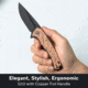 CIVIVI Voidflare Flipper Knife G10 With Copper Foil Handle 2.92inch Black Stonewashed 14c28n Blade