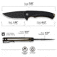 CIVIVI Voidflare Folding Knife, 2.92 in, 14C28N, Drop Point Blade, Black G10 Handle, C24040-1