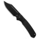 Cjrb CJRB Cutlery Pyrite Bowie Button Lock Knife Black Radial Steel 3.1" Black S90V, Black, CPM S90V, adult, BHQ-202049