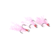 Clam Feathered Gaff Treble Size 12, Pink, 3 Pack, 16834